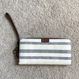 Fossil full zip striped wallet